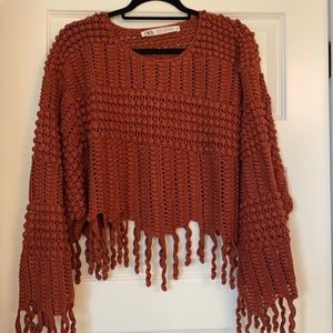 Burnt orange cropped sweater